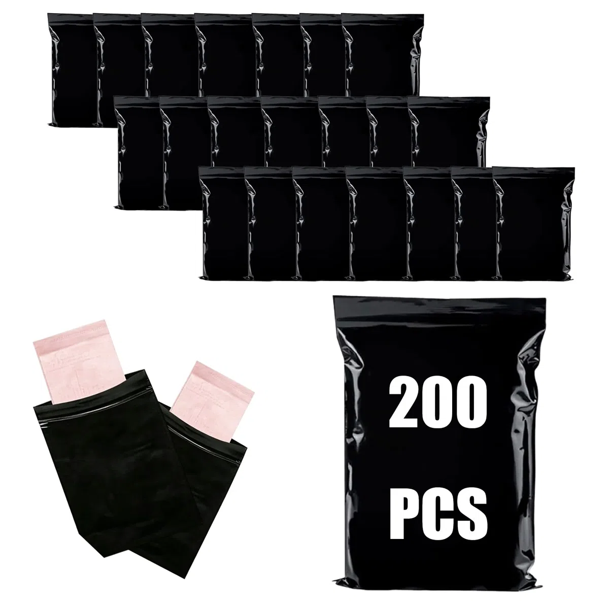 200 Pezzi 15 x 10 cmsacchetti igienici,sacchetti igienicifemminili,Sacchetti igieniciper assorbenti igienici,sacchettiper lo smaltimento delle donne,sacchettiper lo smaltimento dei tamponi