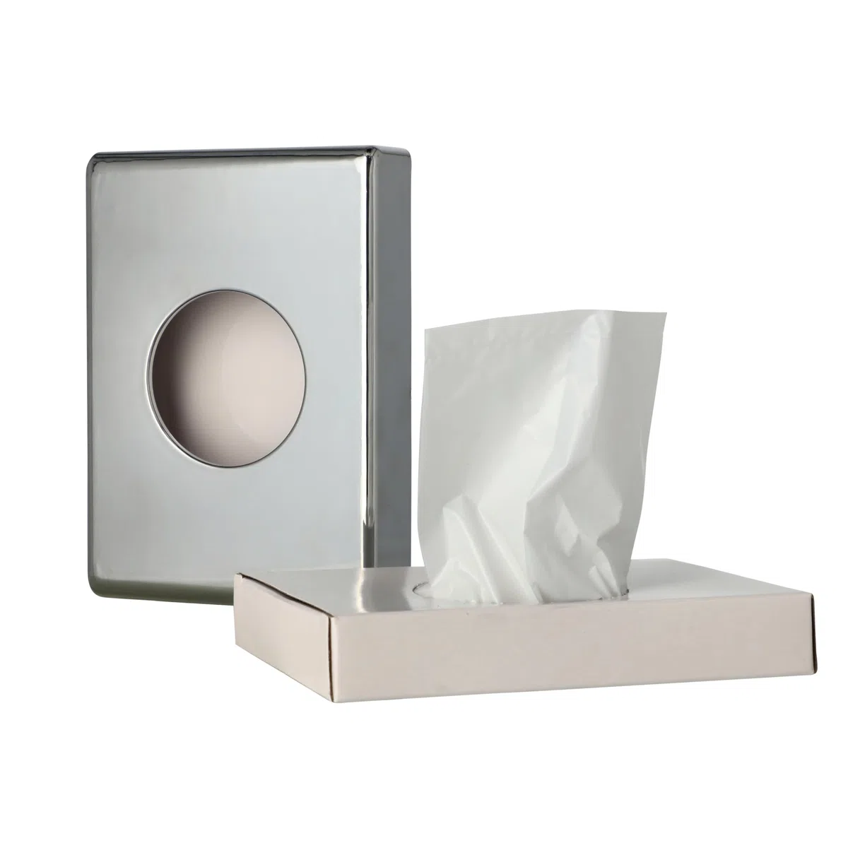 Medi-Inn - Dispenser di sacchetti igienici con sacchetti igienici per una facile rimozione di assorbenti igienici, salvaslip e tamponi (1 dispenser cromato + 30 sacchetti igienici)