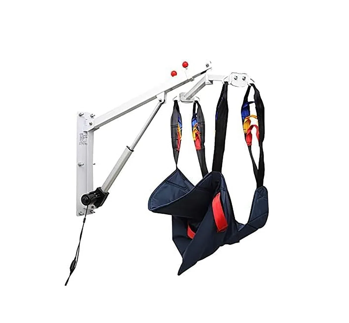 Sollevatore per pazienti a parete con dispositivo di supporto per il trasferimento tramite imbracatura, sollevatore elettrico portatile per pazienti disabili, anziani e disabili, con maniglia di contr