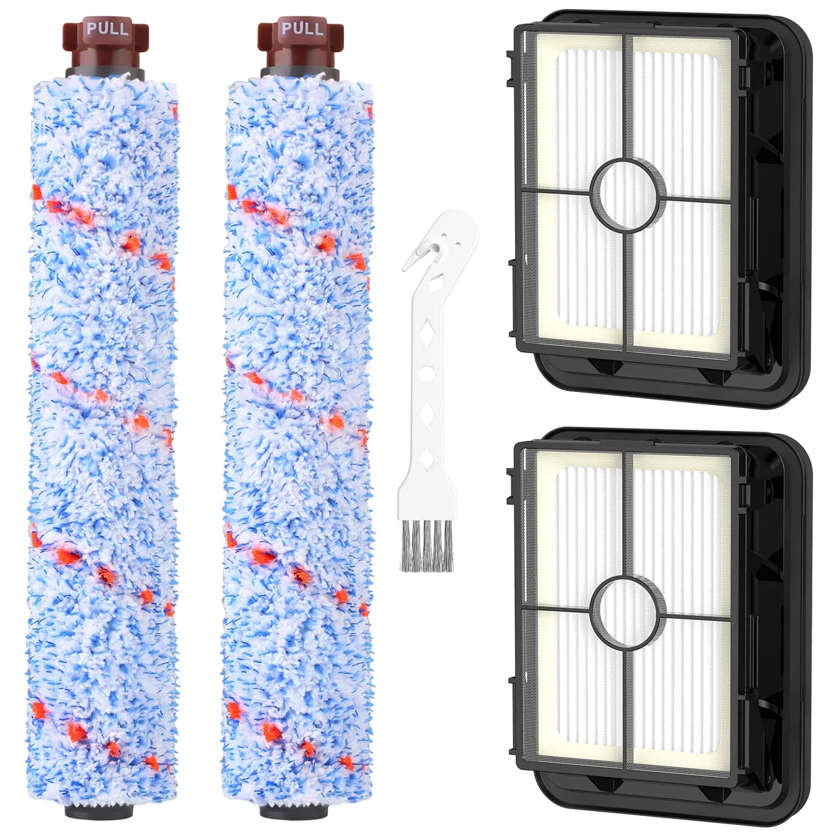 Accessori per aspirapolvere Bissell CrossWave 3 in 1 C3 Pro, 3555N, 2 spazzole multi-superficie 1868 + 2 filtri 1866 per Bissell CrossWave 17132 2225N 2582N 25821 2519